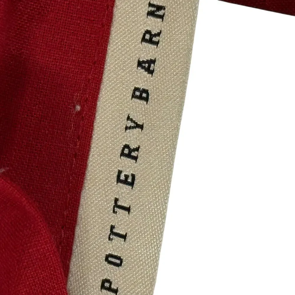 Pottery Barn 100% Cotton Red Georgia Quilted Pillow Sham Standard Size Paisley